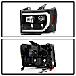 2013 GMC Sierra 3500 HD - Driver and Passenger Side Halogen Headlight, With bulb(s), Clear Lens, Black Interior, Signature Series