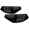 5086747 Driver and Passenger Side LED Tail Light, With bulb(s), Smoked Lens, Black Interior, Hatchback