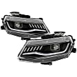 5087355 Driver and Passenger Side Halogen/LED Combo Headlight, With bulb(s), Clear Lens, Black Interior, Apex Series