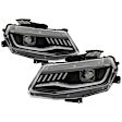 5087379 Driver and Passenger Side Halogen Headlight, Without bulb(s), Clear Lens, Black Interior, Signature Series