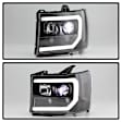 2013 GMC Sierra 3500 HD - Driver and Passenger Side Halogen/LED Combo Headlight, With bulb(s), Clear Lens, Black Interior, Platinum Series