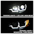 5087539 Driver and Passenger Side Halogen/LED Combo Headlight, With bulb(s), Clear Lens, Black Interior, Apex Series