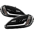 5087959 Driver and Passenger Side Halogen/LED Combo Headlight, With bulb(s), Clear Lens, Black Interior, Apex Series