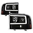5088062 Driver and Passenger Side Halogen/LED Combo Headlight, With bulb(s), Clear Lens, Black Interior, Platinum Series