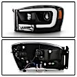 2008 Dodge Ram 1500 - Driver and Passenger Side Halogen/LED Combo Headlight, With bulb(s), Clear Lens, Black Interior, Platinum Series