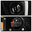 2008 Dodge Ram 1500 - Driver and Passenger Side Halogen/LED Combo Headlight, With bulb(s), Clear Lens, Black Interior, Platinum Series