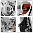 9022913 Driver and Passenger Side Halogen Headlight, Without bulb(s), Clear Lens, Chrome Interior, Xtune Series