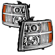 9027802 Driver and Passenger Side Halogen Headlight, With bulb(s), Clear Lens, Chrome Interior, Xtune Series