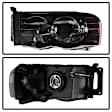 9030352 Driver and Passenger Side Halogen Headlight, Without bulb(s), Smoked Lens, Black Interior, Xtune Series
