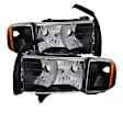 9032158 Driver and Passenger Side Halogen Headlight, Without bulb(s), Clear Lens, Black Interior