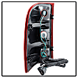 2012 Chevrolet Silverado 1500 - Driver and Passenger Side LED Tail Light, With bulb(s), Dark Red & Smoked Lens, Xtune Series