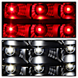 9037634 Driver and Passenger Side LED Tail Light, With bulb(s), Clear Lens, Black Interior, Fleetside, Xtune Series