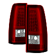 9038792 Driver and Passenger Side LED Tail Light, With bulb(s), Clear & Red Lens, xTune Version 3 Series