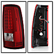 9038792 Driver and Passenger Side LED Tail Light, With bulb(s), Clear & Red Lens, xTune Version 3 Series