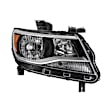 9040542 Passenger Side Halogen Headlight, Without bulb(s), Clear Lens, Black Interior