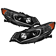 9042218 Driver and Passenger Side Halogen Headlight, With bulb(s), Clear Lens, Black Interior, Xtune Series