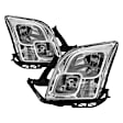 9042287 Driver and Passenger Side Halogen Headlight, Without bulb(s), Clear Lens, Chrome Interior