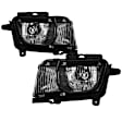 9042461 Driver and Passenger Side Halogen Headlight, Without bulb(s), Clear Lens, Black Interior