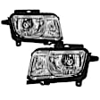 9042478 Driver and Passenger Side Halogen Headlight, Without bulb(s), Clear Lens, Chrome Interior
