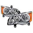 9042508 Driver and Passenger Side Halogen Headlight, Without bulb(s), Clear Lens, Chrome Interior