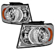 9042584 Driver and Passenger Side Halogen Headlight, Without bulb(s), Clear Lens, Chrome Interior