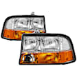 9042690 Driver and Passenger Side Halogen Headlight, Without bulb(s), Clear Lens, Chrome Interior