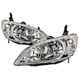 9042713 Driver and Passenger Side Halogen Headlight, Without bulb(s), Clear Lens, Chrome Interior