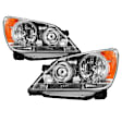 9042720 Driver and Passenger Side Halogen Headlight, Without bulb(s), Clear Lens, Black Interior