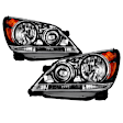 9042737 Driver and Passenger Side Halogen Headlight, Without bulb(s), Clear Lens, Black Interior
