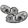 9042744 Driver and Passenger Side Halogen Headlight, Without bulb(s), Clear Lens, Chrome Interior