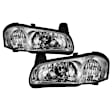 9042799 Driver and Passenger Side Halogen Headlight, Without bulb(s), Clear Lens, Chrome Interior