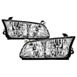 9042805 Driver and Passenger Side Halogen Headlight, Without bulb(s), Clear Lens, Chrome Interior