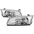 9042829 Driver and Passenger Side Halogen Headlight, Without bulb(s), Clear Lens, Chrome Interior
