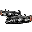 9042836 Driver and Passenger Side Halogen Headlight, Without bulb(s), Clear Lens, Black Interior