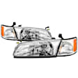 1998 Toyota Camry - Driver and Passenger Side Halogen Headlight, Without bulb(s), Clear Lens, Chrome Interior
