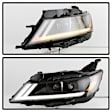 2015 Chevrolet Impala - Driver and Passenger Side Halogen/LED Headlight, With bulb(s), Halogen Models Only; Will Not Fit Xenon/HID Model, Clear Lens, Black Interior, Xtune Series