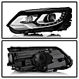 9948527 Driver and Passenger Side Halogen/LED Combo Headlight, With bulb(s), Clear Lens, Chrome Interior, Xtune Series