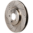 Front, Driver or Passenger Side Brake Disc, Cross-drilled and Slotted, Vented, 5 Lug Wheels, 12.6 in. Disc Diameter, Pro-Line Series