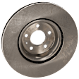 Front, Driver or Passenger Side Brake Disc, Natural Finish, Plain Surface, Vented, 5 Lugs, 344.93 mm, Pro-Line Series
