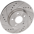 Front, Driver or Passenger Side Brake Disc, Cross-drilled and Slotted, Vented, 5 Lugs, 319.6 mm, Pro-Line Series