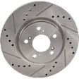 Front, Driver or Passenger Side Brake Disc, Cross-drilled and Slotted, Vented, 5 Lugs, 319.6 mm, Pro-Line Series
