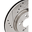 Front, Driver or Passenger Side Brake Disc, Cross-drilled and Slotted, Vented, 5 Lugs, 319.6 mm, Pro-Line Series