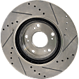 Front, Driver or Passenger Side Brake Disc, Natural Finish, Cross-drilled and Slotted, Vented, 5 Lugs, 299.97 mm, Pro-Line Series