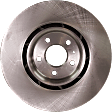 Front, Driver or Passenger Side Brake Disc, Natural Finish, Plain Surface, Vented, 5 Lugs, 344.68 mm, Pro-Line Series