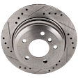 Rear, Driver or Passenger Side Brake Disc, Cross-drilled and Slotted, Vented, 5 Lug Wheels, 11.8 in. Disc Diameter, Pro-Line Series