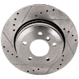 Rear, Driver or Passenger Side Brake Disc, Natural Finish, Cross-drilled and Slotted, Vented, 5 Lugs, 320.04 mm, Pro-Line Series