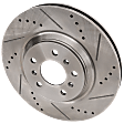 2015 Chevrolet Impala Limited - Front, Driver or Passenger Side Brake Disc, Natural Finish, Cross-drilled and Slotted, Vented, 5 Lugs, 323 mm, Police & Taxi Pkg, 3.6L 6Cyl, Pro-Line Series