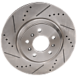 2015 Chevrolet Impala Limited - Front, Driver or Passenger Side Brake Disc, Natural Finish, Cross-drilled and Slotted, Vented, 5 Lugs, 323 mm, Police & Taxi Pkg, 3.6L 6Cyl, Pro-Line Series