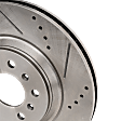 2015 Chevrolet Impala Limited - Front, Driver or Passenger Side Brake Disc, Natural Finish, Cross-drilled and Slotted, Vented, 5 Lugs, 323 mm, Police & Taxi Pkg, 3.6L 6Cyl, Pro-Line Series