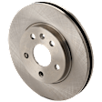Front, Driver or Passenger Side Brake Disc, Plain Surface, Vented, 5 Lugs, For Models With 296mm Front Disc, Single Piston Front Calipers, Pro-Line Series